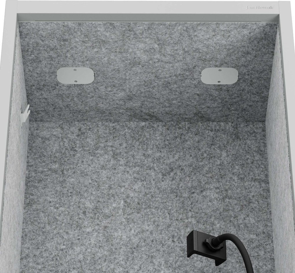 Akustická kabína SALLY MentalBox 600 mm – sivý korpus, sivé sedadlo