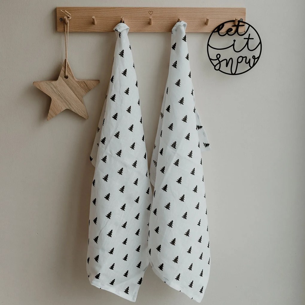 Eulenschnitt Ľanová utierka Fir Trees – set 2 ks