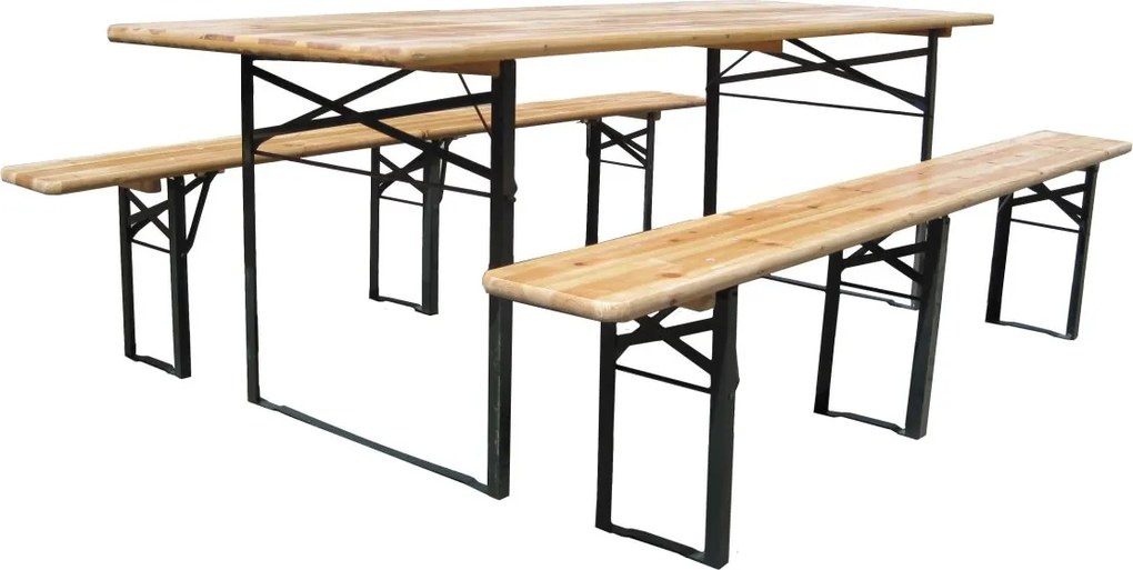 Hawaj Pivný set 220 x 70 x 25 cm | 3 nohy na lavici