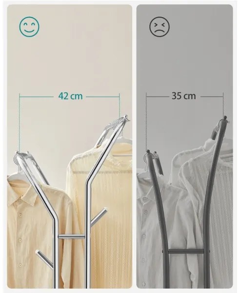 Mobilný stojanový vešiak LINEA strieborný