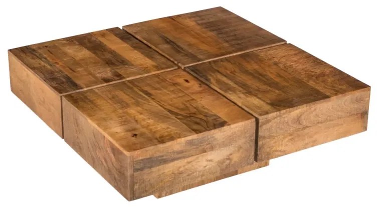 furniture-nabytek.cz - Masívny konferenčný stolík Amberley z mangového dreva, lakovaný, prírodný – 80×80 cm