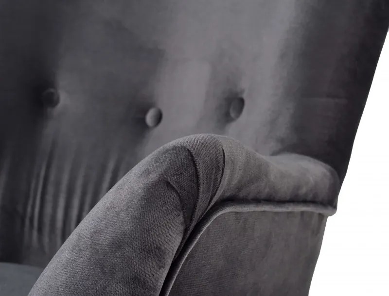 Kreslo Picolo s podnožkou, červená / prirodny (AN 2910)