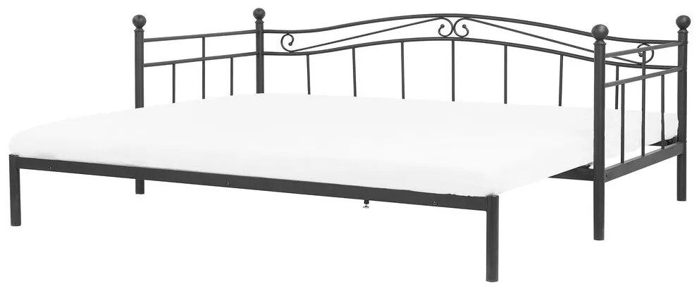 Kovová posteľ 90 x 200 cm čierna TULLE  Beliani