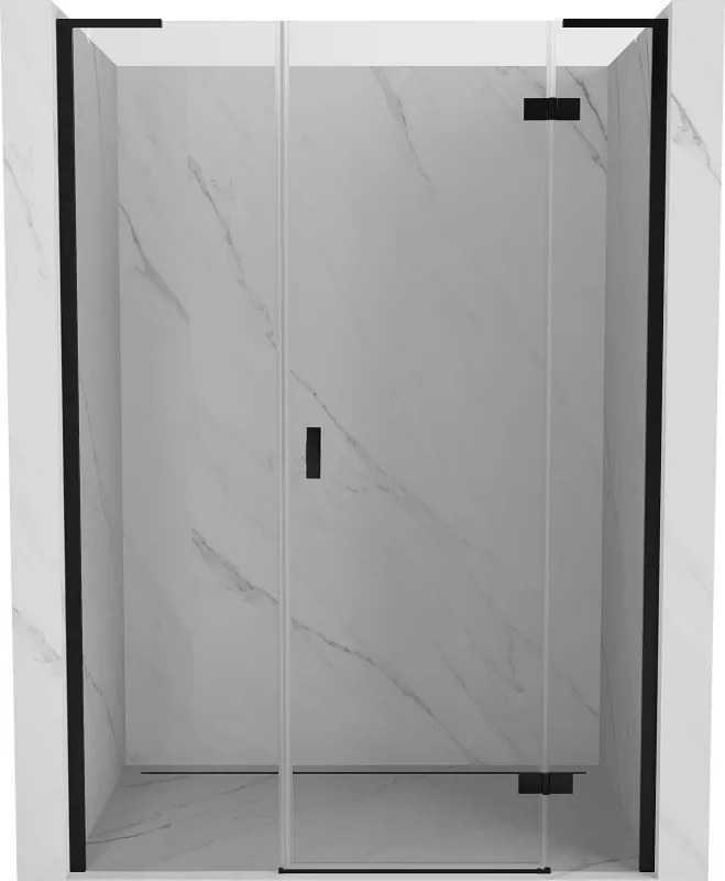 Mexen Mist-H L, 1-krídlové sprchové dvere pravé 155 cm, číre sklo, čierny profil, 8A5L-155-001-70-00-P