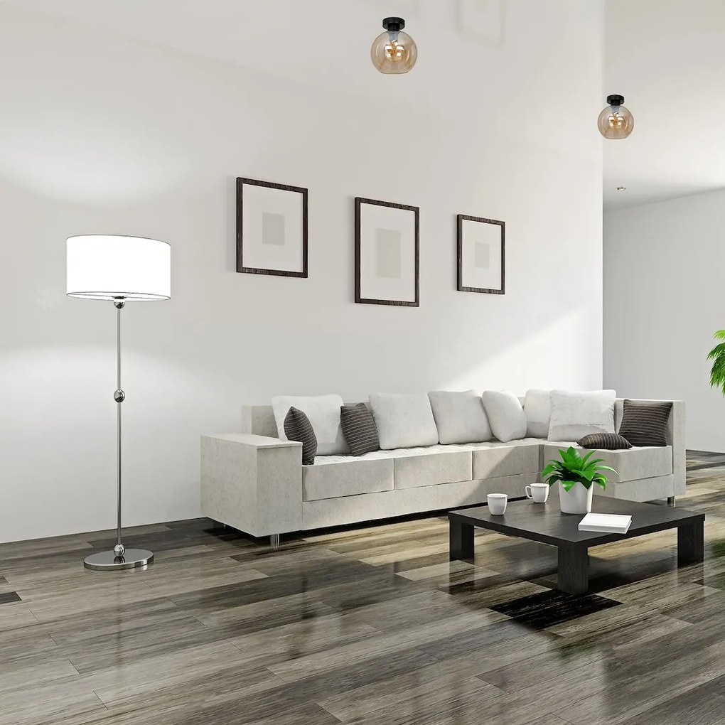 Stropné svietidlo Sofia, 1x jantárové sklenené tienidlo, b