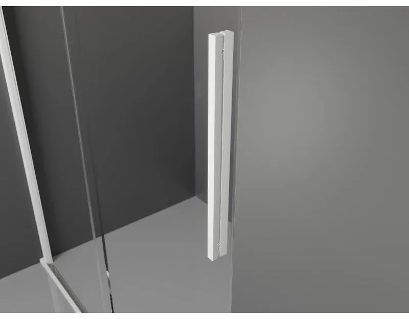 Mexen Velar, posuvné dvere do otvoru typ Walk-In 90 cm, 8mm číre sklo, biela, 871-090-000-03-20