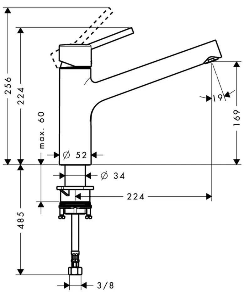 Hansgrohe Talis M52, drezová batéria, chrómová, 32851000