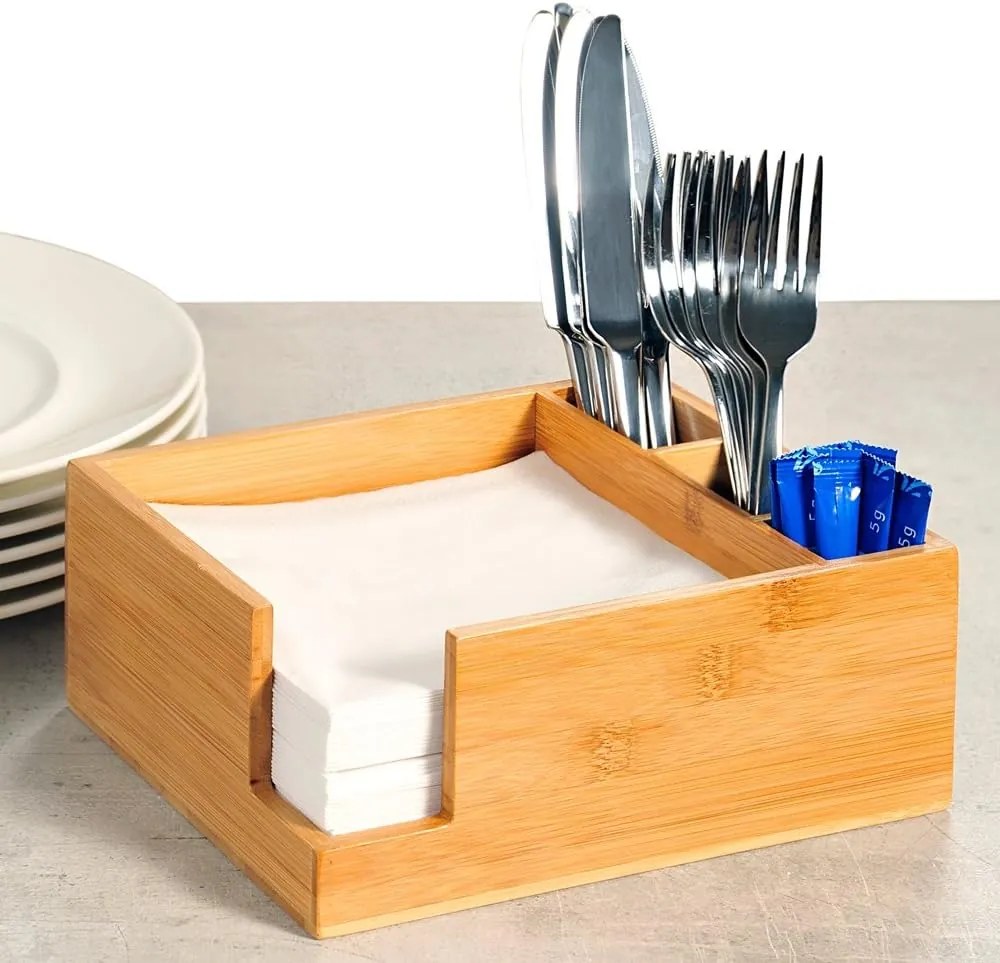Kesper Bambusový držiak na servítky aj príbory, na stolovanie