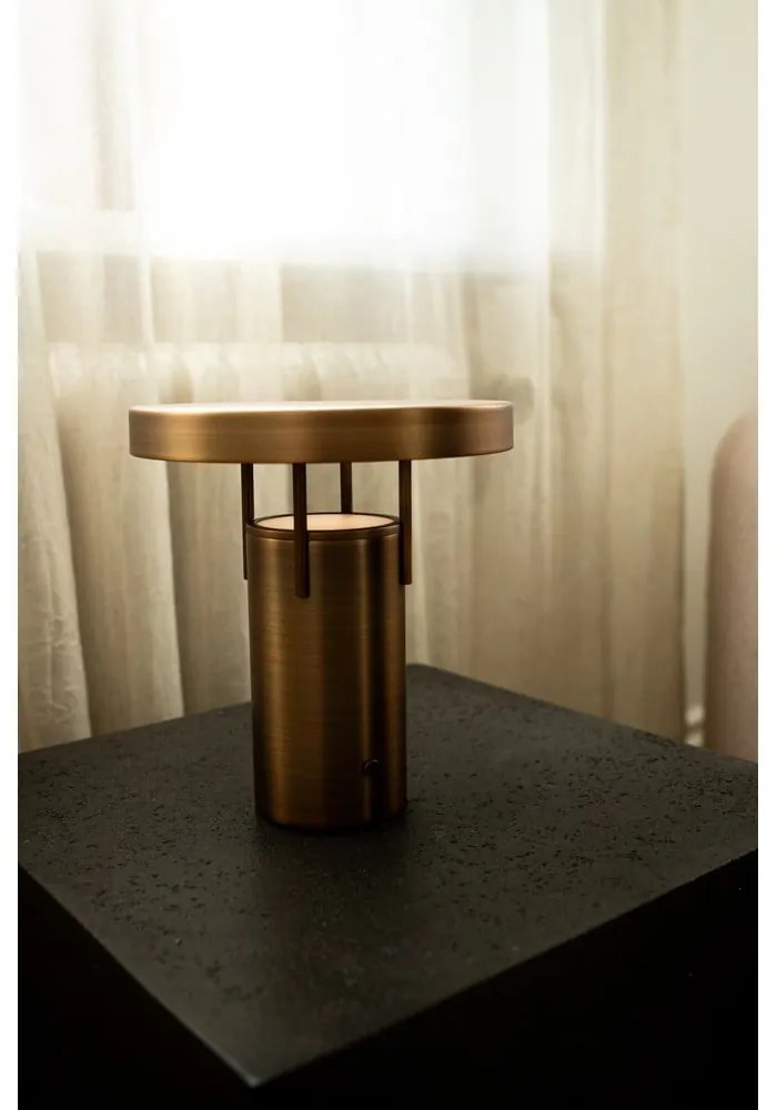 LED stmievateľná stolová lampa v bronzovej farbe s kovovým tienidlom (výška 28 cm) BringMe – Hübsch