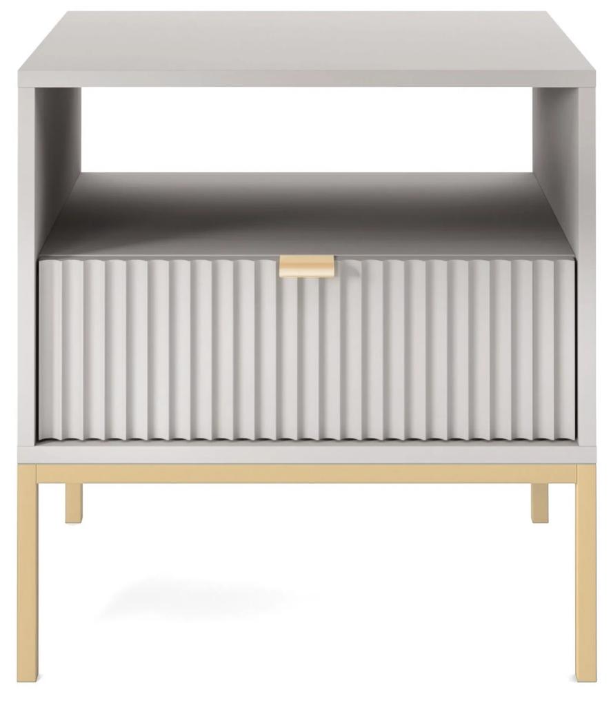 PROXIMA.store - Dizajnový nočný stolík - NOVA FARBA: biela, FARBA NÔH: zlatá