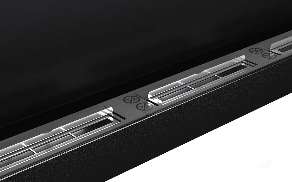 Závesný biokrb na stenu GRAND ČIERNY MAT SO SKLOM 120x40x12