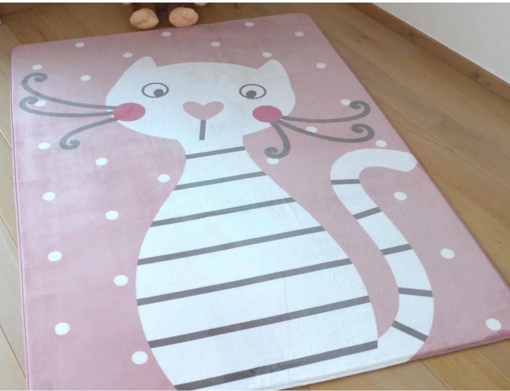 Vopi Detský koberec Ultra Soft Mačička, 90 x 130 cm | BIANO