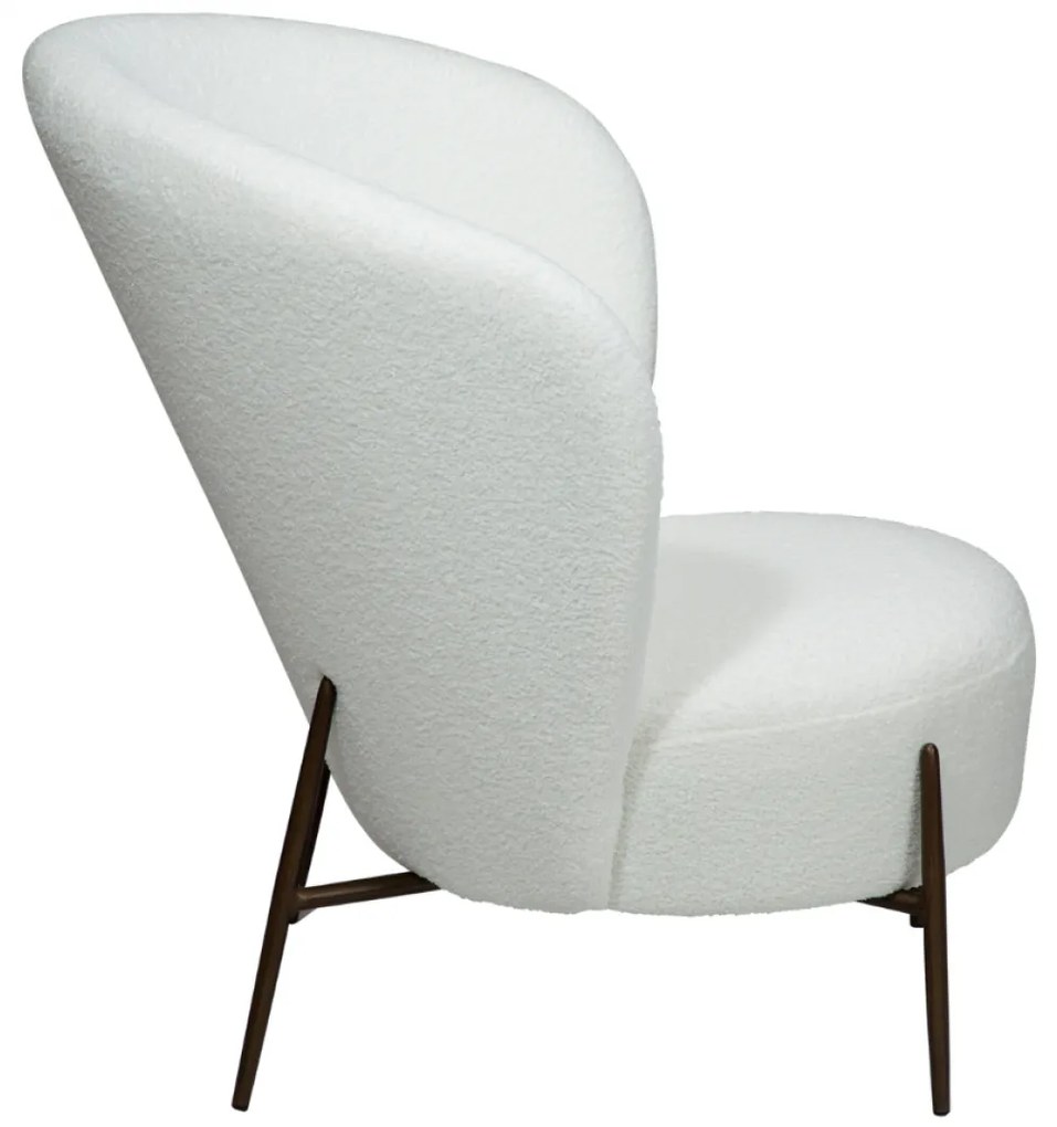 ORBIT ČALÚNENÉ LOUNGE KRESLO snow bouclé/antique brass