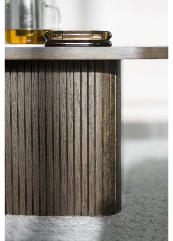 Tmavohnedý konferenčný stolík v dekore duba ø 80 cm Sullivan – Rowico