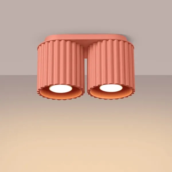 Sollux SL.1825 - Bodové svietidlo AURA 2xGU10/10W/230V ružové