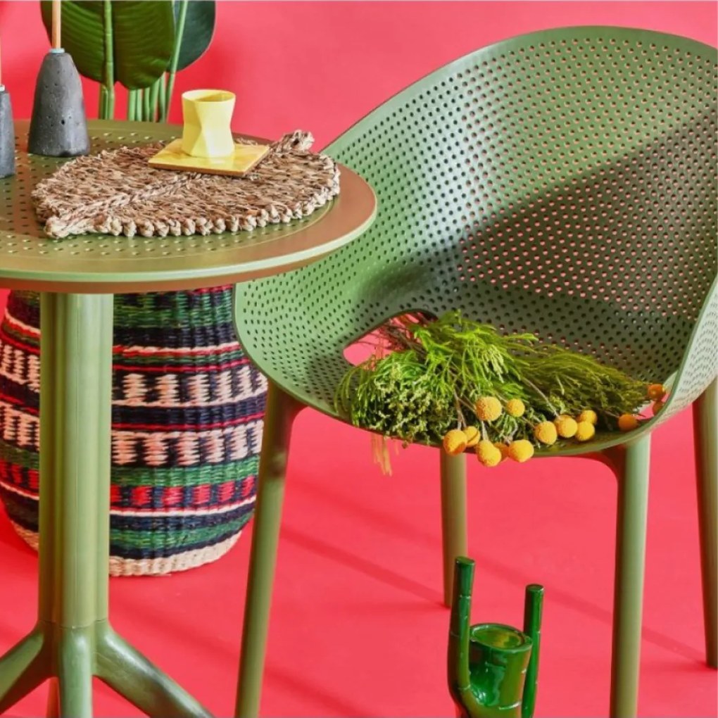 SKY PRO záhradná stolička olive green