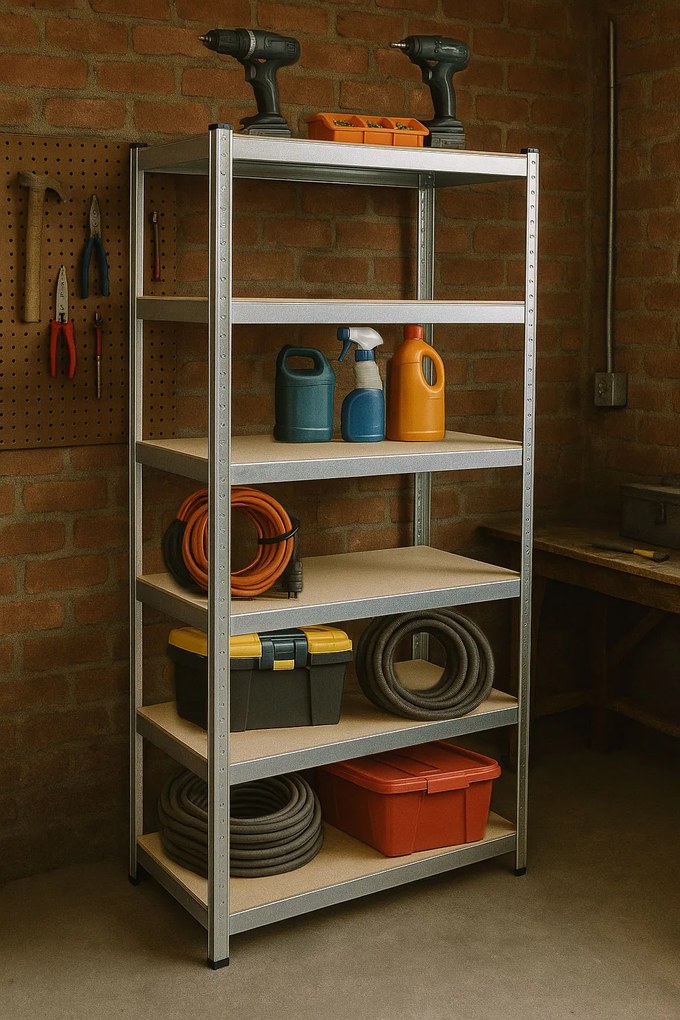 Skladový regál 222x110x50 cm, 6 políc, nosnosť 1050 kg, ModernHome