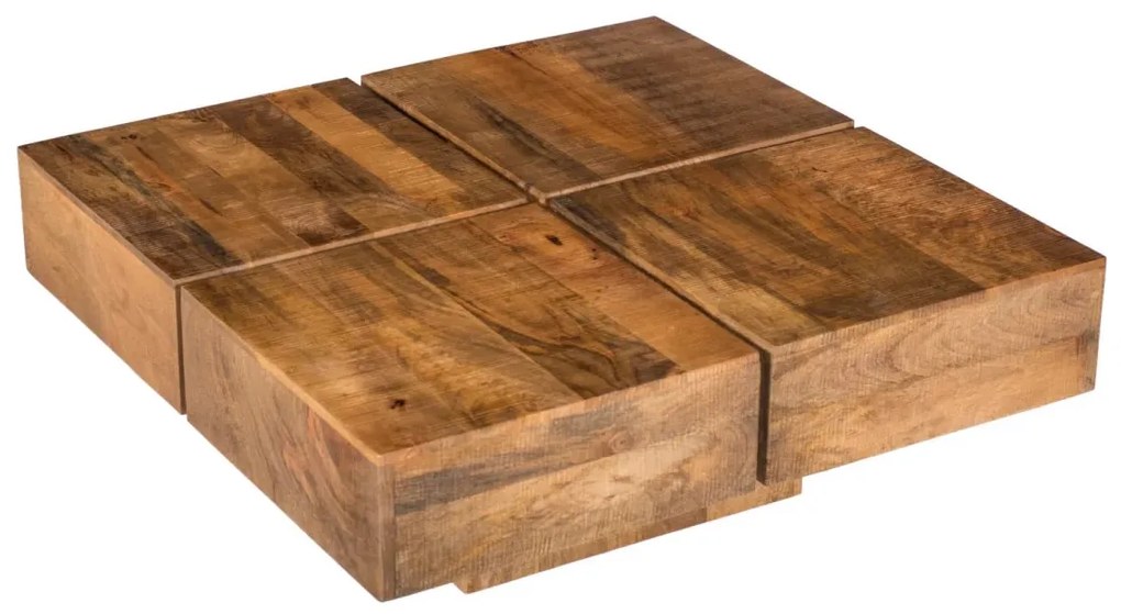 furniture-nabytek.cz - Masivní konferenční stolek Amberley z mangového dřeva, lakovaný, přírodní – 80×80 cm