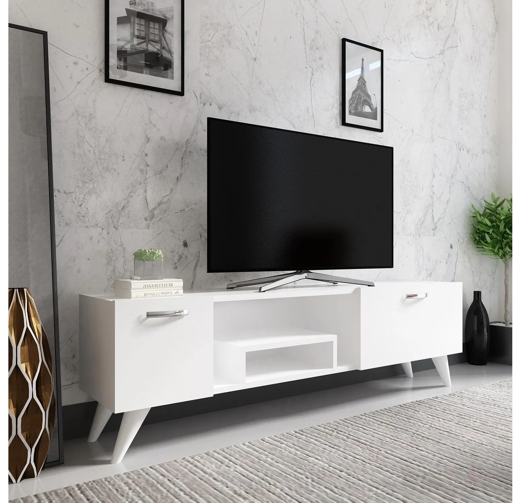 TV stolík/skrinka Tebosi 1 (biela) . Akcia -19%. Vlastná spoľahlivá doprava až k Vám domov. 1095279