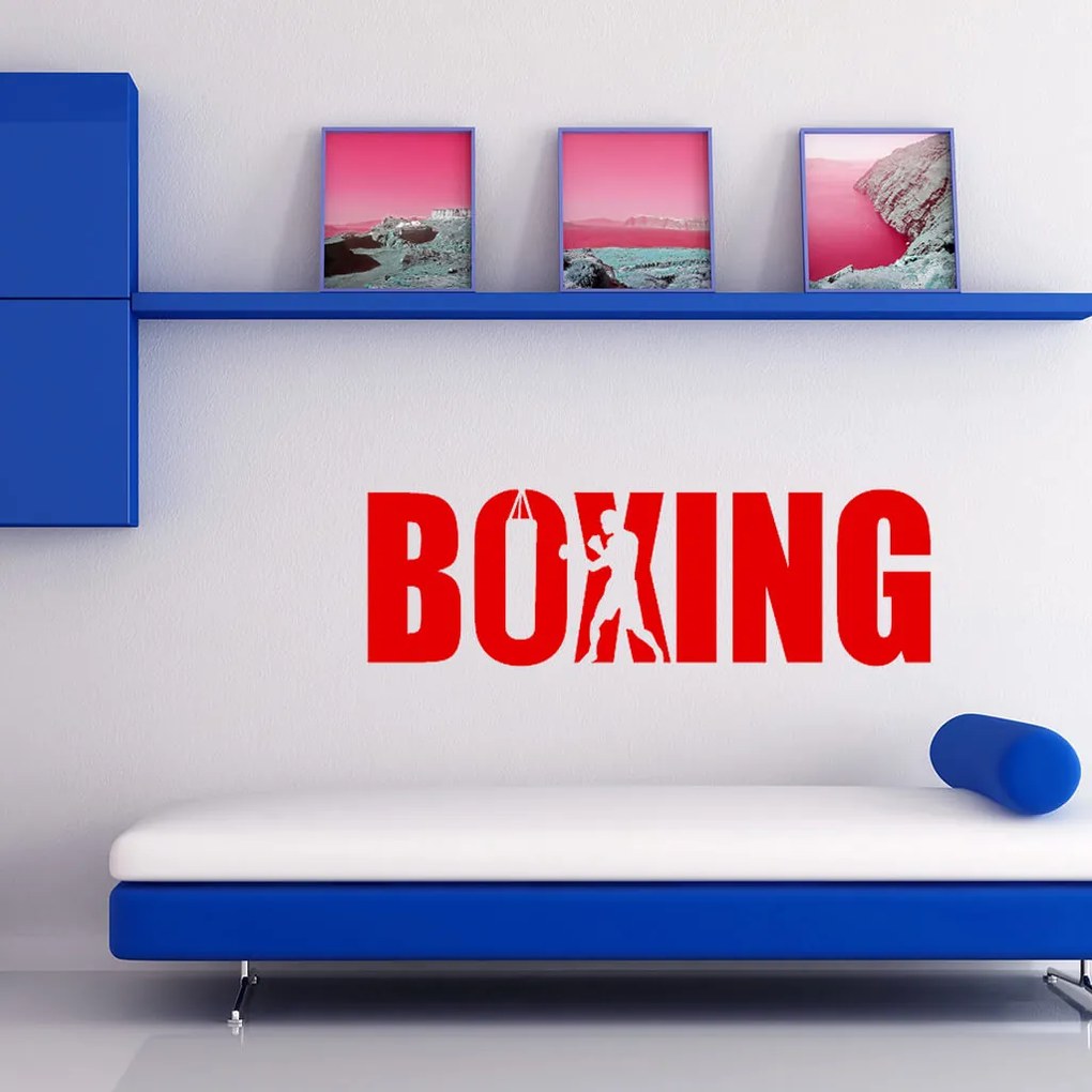 Veselá Stena Samolepka Nápis boxing Farba: oranžová, Veľkosť: 100 x 29 cm