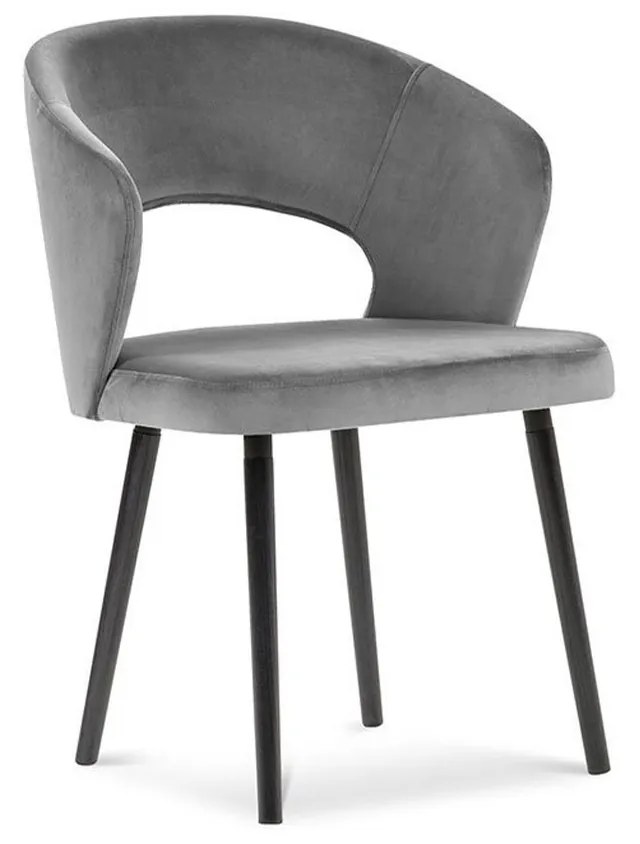 Šedá Zamatová stolička Elpis dĺžka 55 × šírka 56 × výška 80 cm WINDSOR & CO