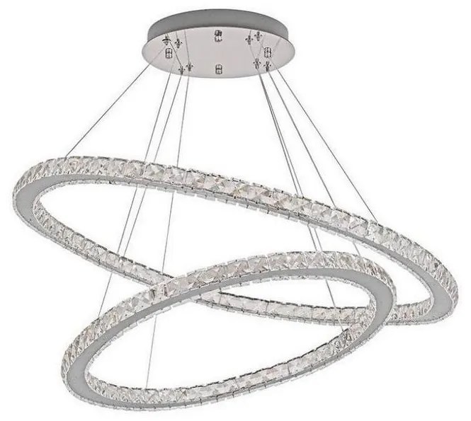 LED Stmievateľný luster na lanku LED/160W/230V 3000-6500K strieborná + DO