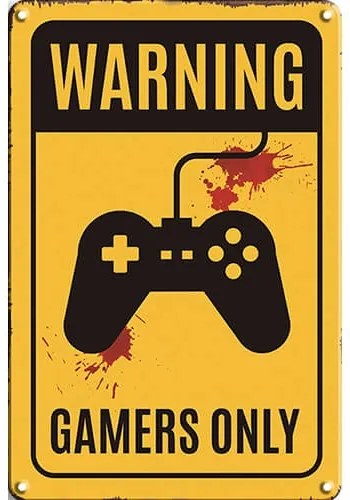 Ceduľa Warning Gamers Only