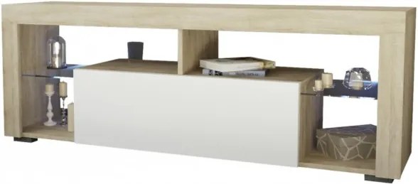 Sconto TV stolík HUGO dub wotan/biela, 140 cm