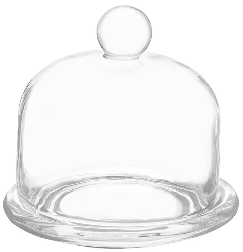 ALTOM Sklenená dóza na citrón, tácka s poklopom zo skla, CITRÓN, 10x10