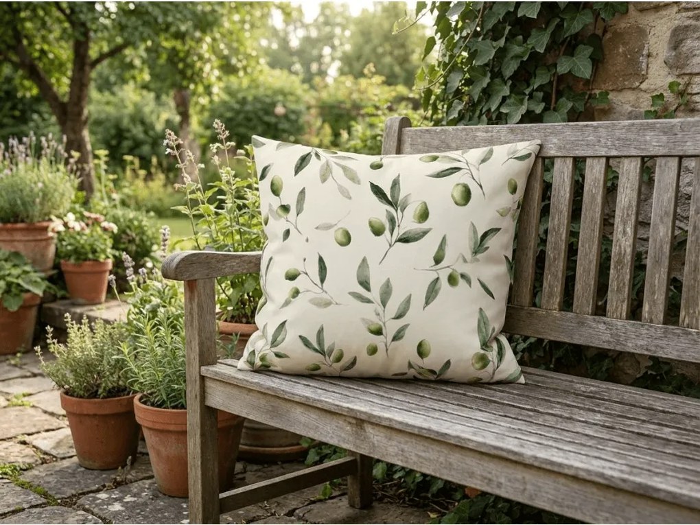 Bavlnená obliečka na vankúš OLIVE POLY 45x45 cm, zelená