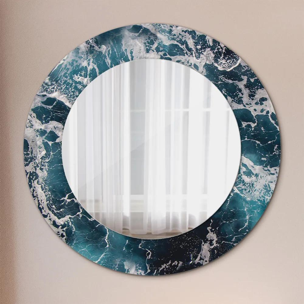 Turbulentné more Okrúhle dekoračné zrkadlo