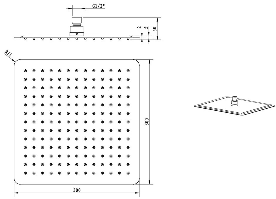 Hlavová sprcha z nehrdzavejúcej ocele v zlatej farbe Slim – Sapho