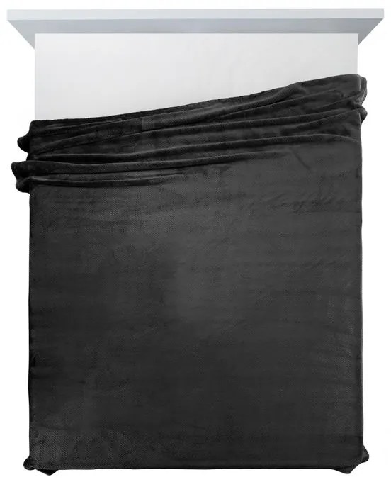 EUROFIRANY Flano deka veľmi mäkká na dotyk s 3d efektom 220 cm x 200 cm čierna 100 % polyester Varianta: 401110