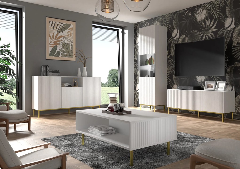 Komoda 2D3S 150 Rowanna (biela + čierna). Akcia -20%. Vlastná spoľahlivá doprava až k Vám domov. 1125005