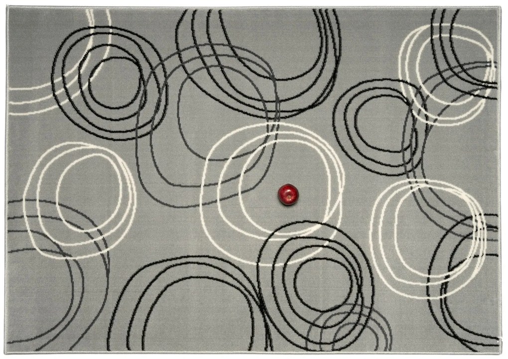 Kusový koberec Circles grey, 160x230, šedá, chodba / predsieň, Alfa Carpets