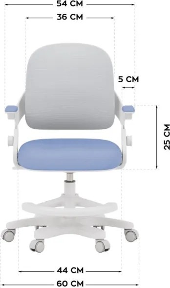 Detská otočná stolička Mark Adler Junior 4.3 modrá / sivá