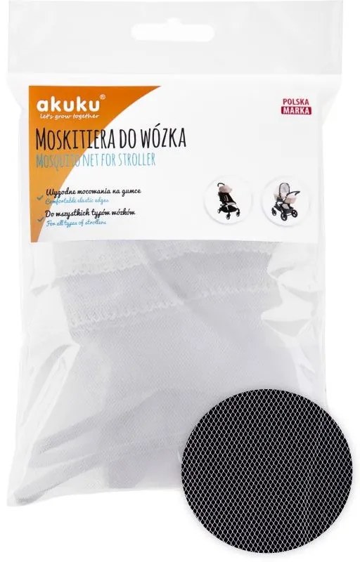 Biela sieťka proti hmyzu na kočík