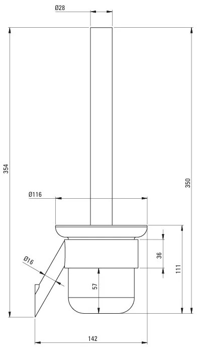 Deante Silia, nástenná toaletná WC kefa, brúsený bronz, DEA-ADI_C711