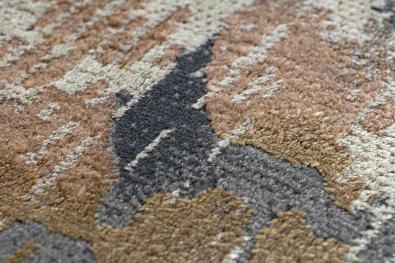 Moderný koberec LUCE 74 Dlažba tehla vintage - Štrukturálny sivá / horčica Veľkosť: 115x170 cm