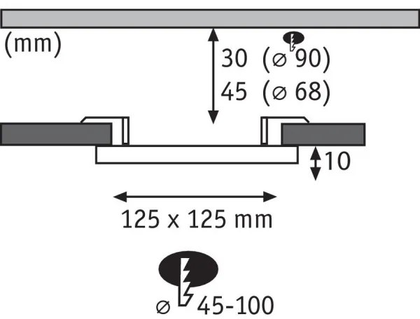Paulmann 92391 - LED/8,5W IP44 Kúpeľňové podhľadové svietidlo VARIFIT 230V