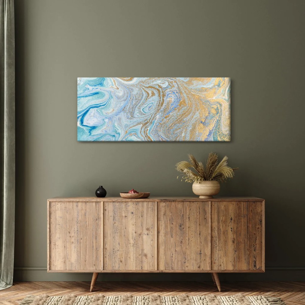 Obraz - Modrý mramor (120x50 cm)