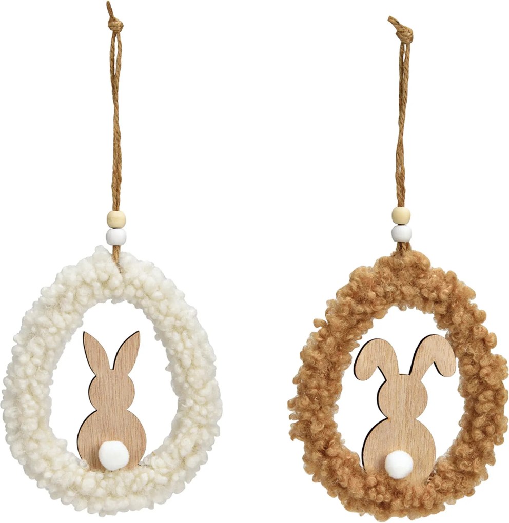 Závesné drevené vajíčko BUNNYA - viac farieb Farba: Krémová