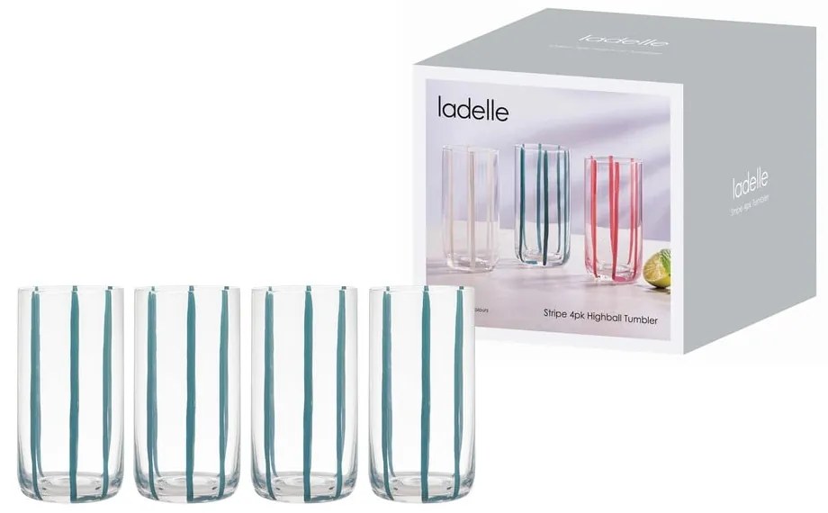 Poháre v súprave 4 ks 450 ml Stripe – Ladelle