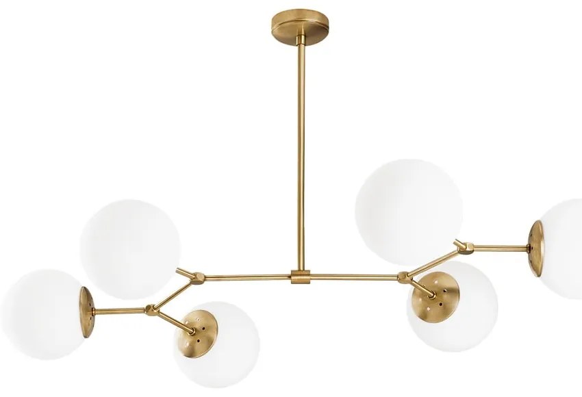 Mosadzné závesné svietidlo so skleneným tienidlom Damar – Opviq lights