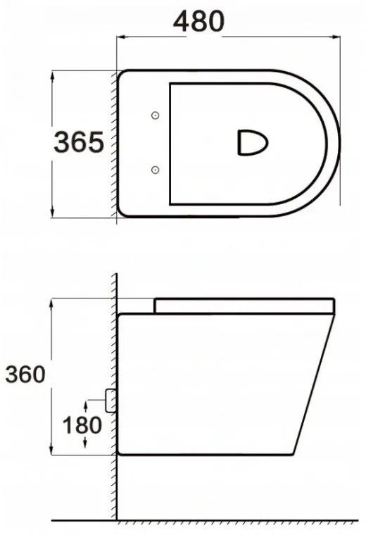 Závěsný WC set MEXEN RICO 35 cm s prkénkem v2 černý