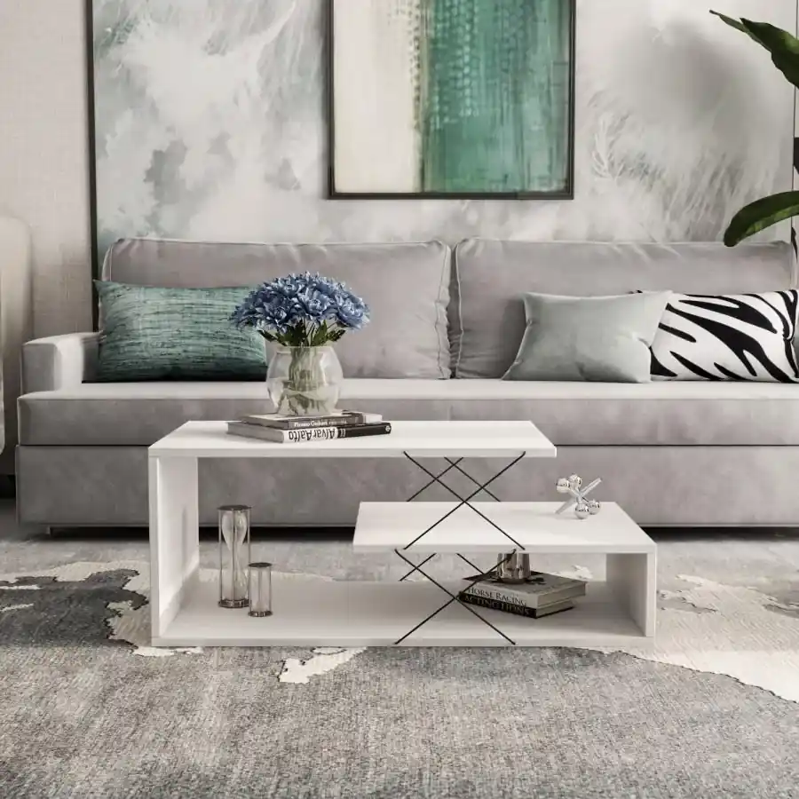 Hanah Home - Dizajnový konferenčný stolík CAYENNE 100 cm, MDF, biely | BIANO