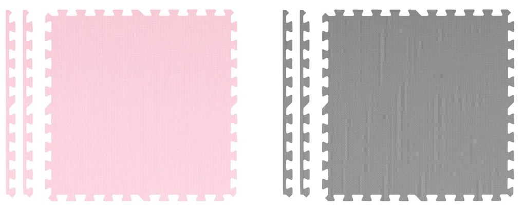 Ricokids Penová podložka na puzzle 180x180cm 9 ks sivá ružová