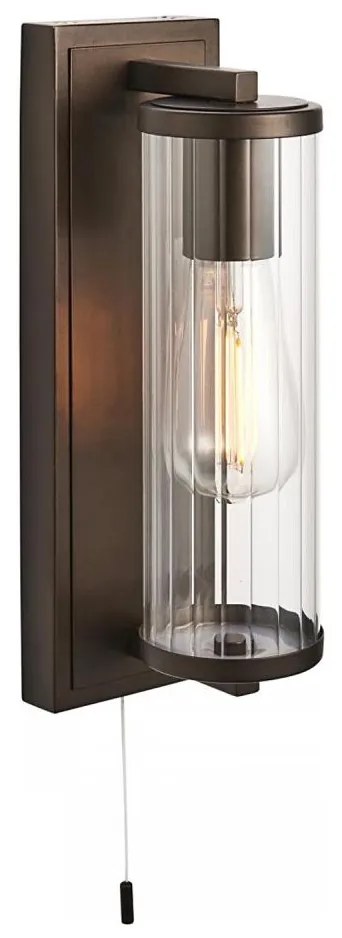 Endon 94077 - Kúpeľňové nástenné svietidlo TAYLOR 1xE27/10W/230V IP44 hnedá