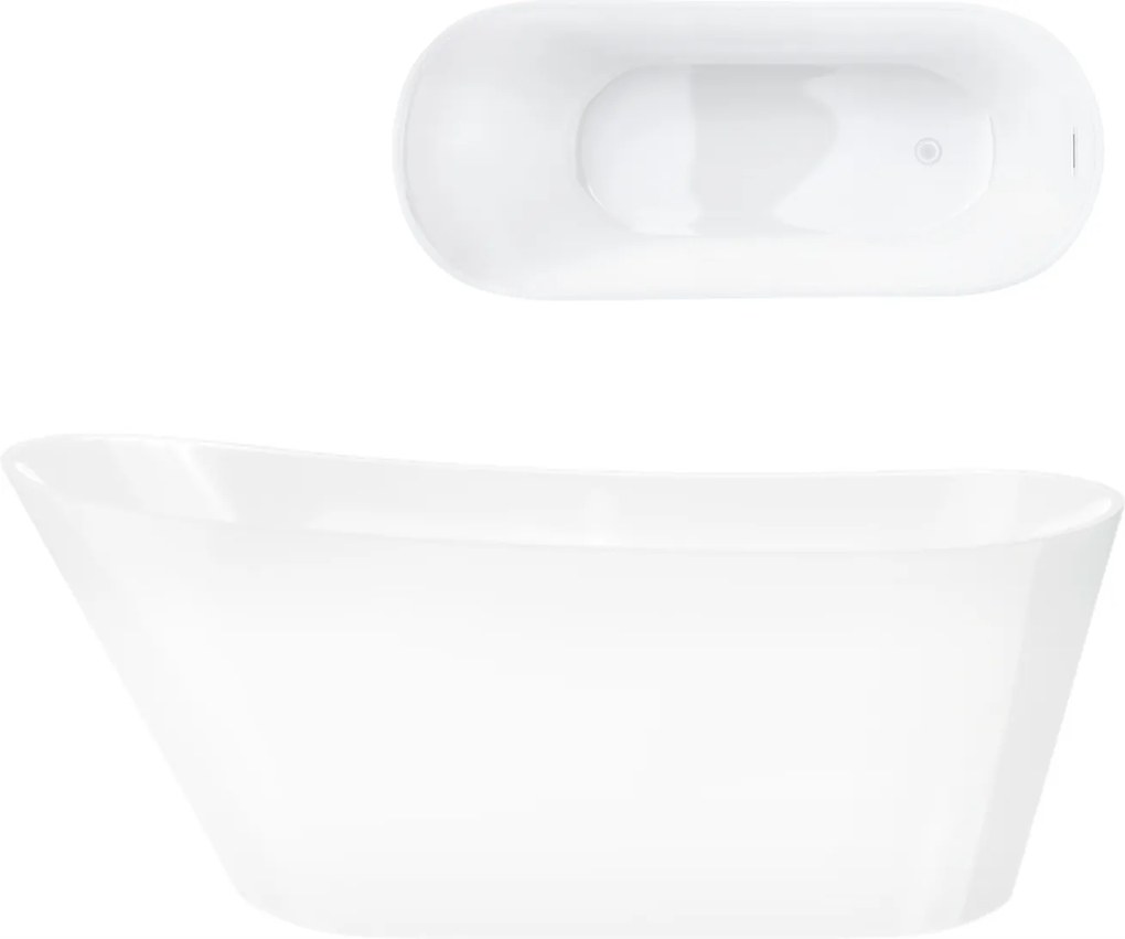 Voľne stojaca vaňa Corsan Estella 160 x 74 cm Korok klik-klak Biela