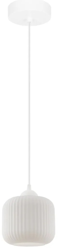 Závesné svietidlo Riffle, 1x biele sklenené tienidlo, w